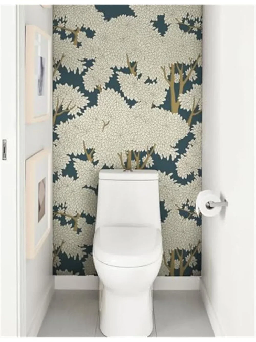 Peel Stick Wallpaper Forest Tree Wallpaper Vinyl Wall Covering Blue Nature